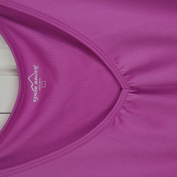 Eddie Bauer Women's Orchid Pink Sleeveless V-Neck Ruched Detail Tank - Picture 4 of 8